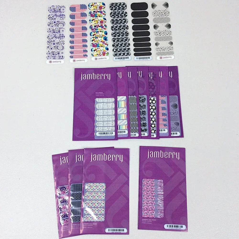 Jamberry Nail Wraps Lot 11 Full / 6 Half Sheets Manicure Art Collection